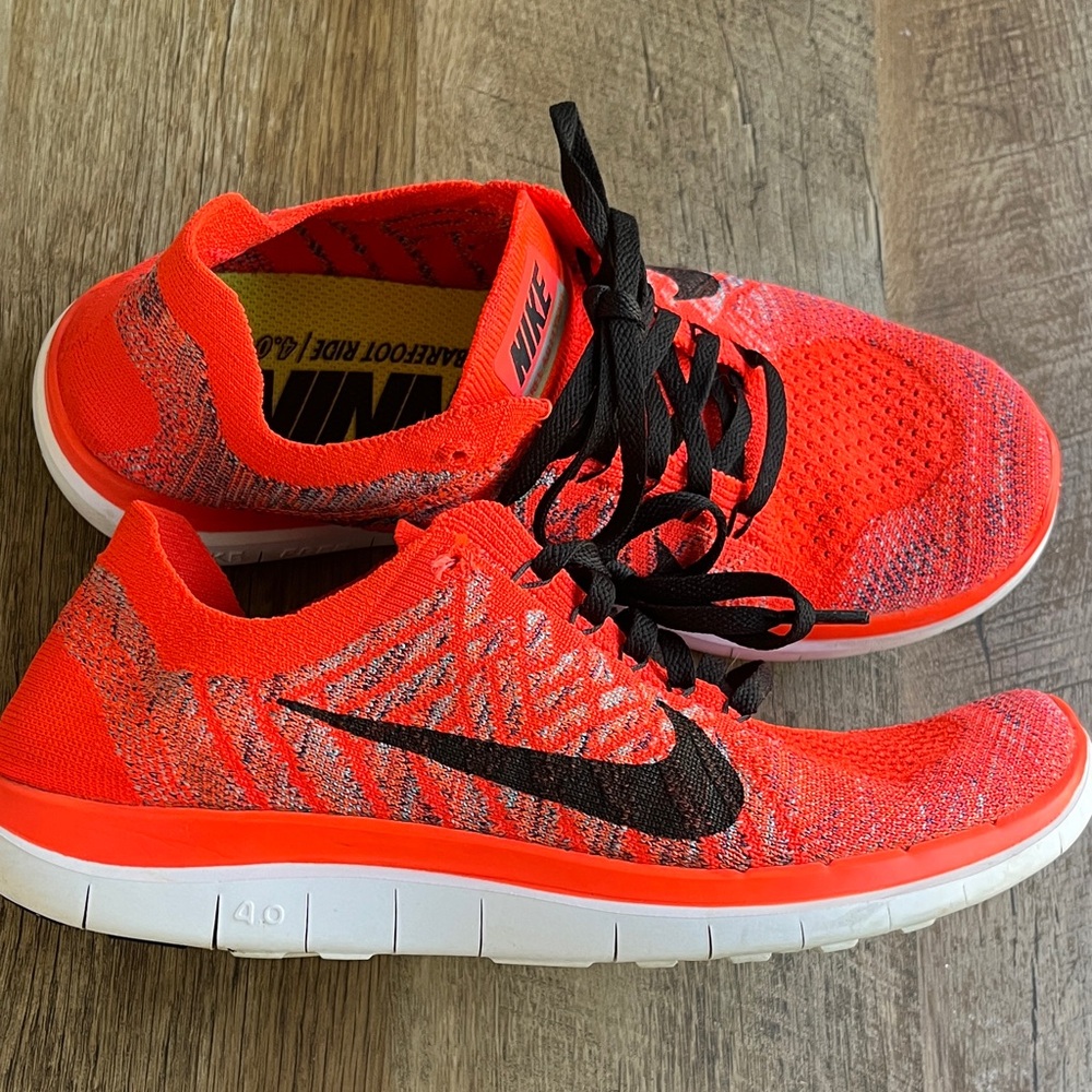Nike Free 4.0 Flyknit Bright Red Running Shoes